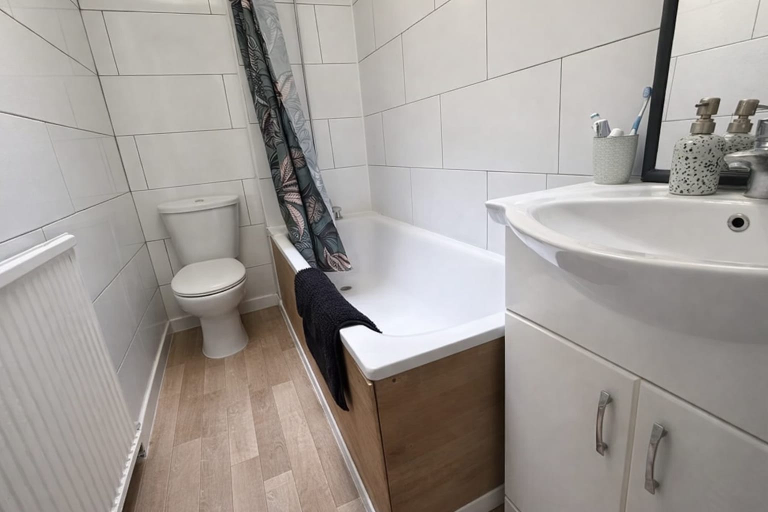 Bathroom — dull to bright and clean — after